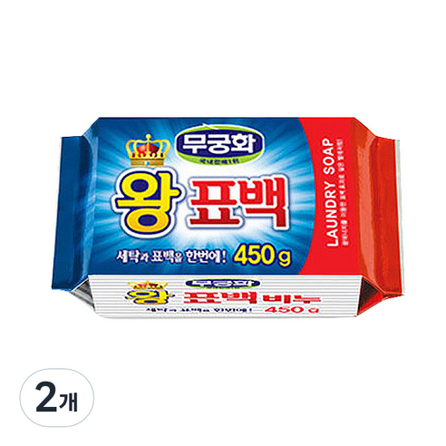 무궁화 왕표백비누, 450g, 2개