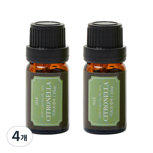 알레 비건 아로마 에센셜 오일 시트로넬라, 10ml, 4개