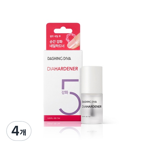 데싱디바 다이아 하드너 손톱 강화, 7ml, 4개