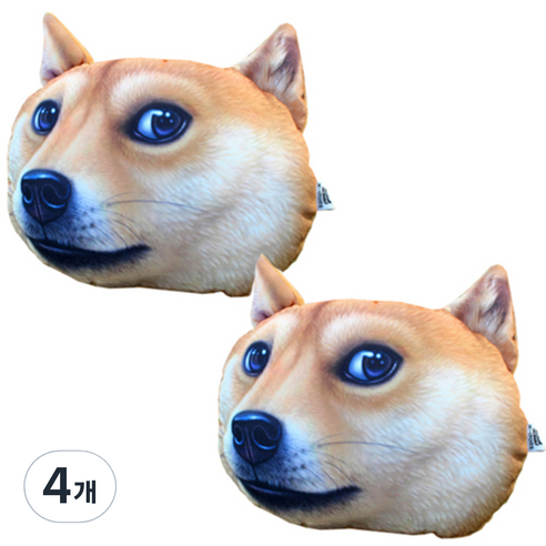 삼에스 X-DOLLS 3D 시리즈 차량용 목쿠션 2p, XD101T(DOGE시바견), 4개