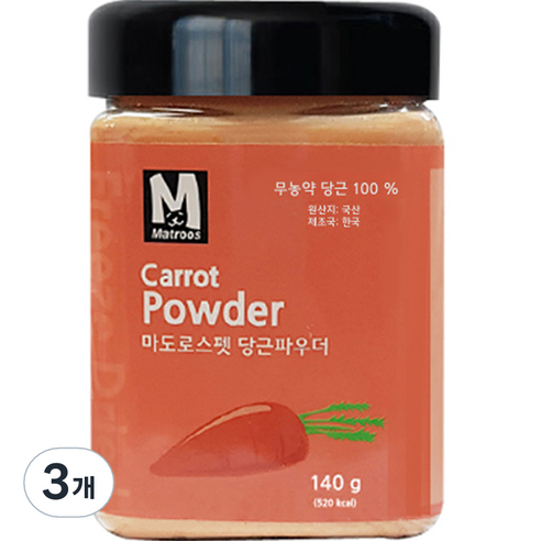 마도로스펫 애완동물 당근 파우더, 140g, 3개