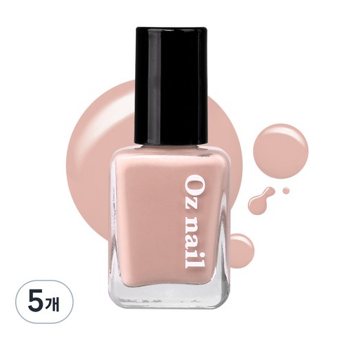 오즈네일 샤인 무드 네일 컬러 매니큐어, 쉬크베이지, 8ml, 5개