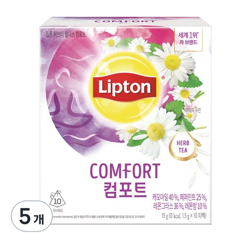 립톤 허브티 웰니스 컴포트, 1.5g, 10개입, 5개