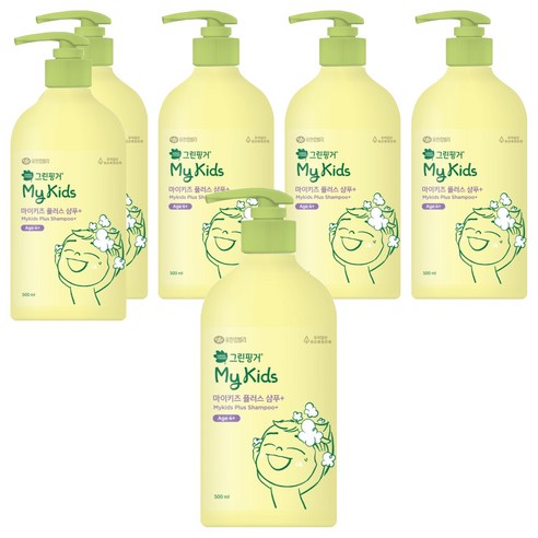 그린핑거 마이키즈 플러스 저자극 샴푸, 6개, 500ml
