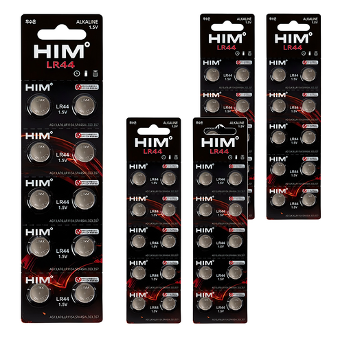 힘 알카라인 코인건전지 LR44, 10개입, 5개