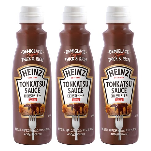 하인즈 데미 돈까스 소스 오리지널, 400g, 3개