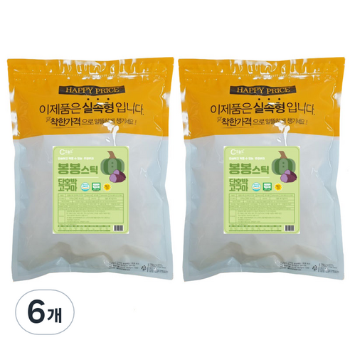 오늘도 유기농 유아 쌀과자 대용량 봉봉스틱, 단호박고구마, 120g, 6개