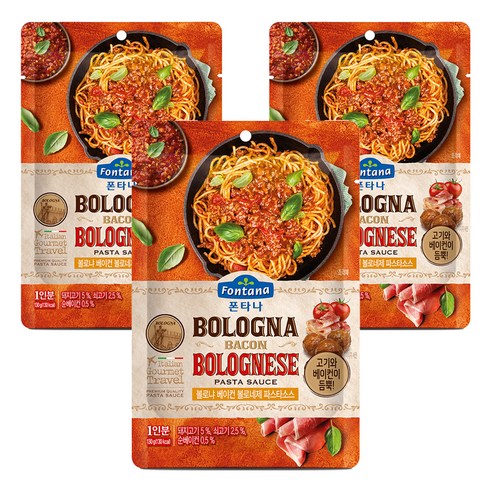 폰타나 볼로냐 베이컨 볼로네제 파스타소스, 130g, 3개