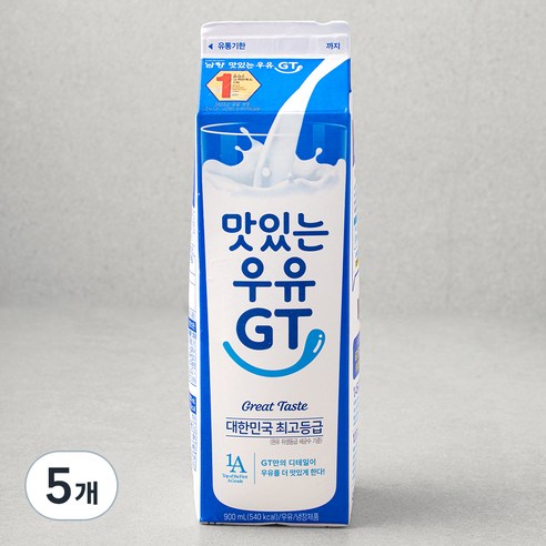 남양유업 맛있는 우유 GT, 900ml, 5개