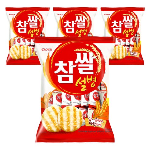 크라운 참쌀설병, 128g, 4개