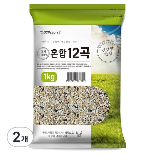 건강한밥상 국산 혼합 12곡, 1kg, 2개