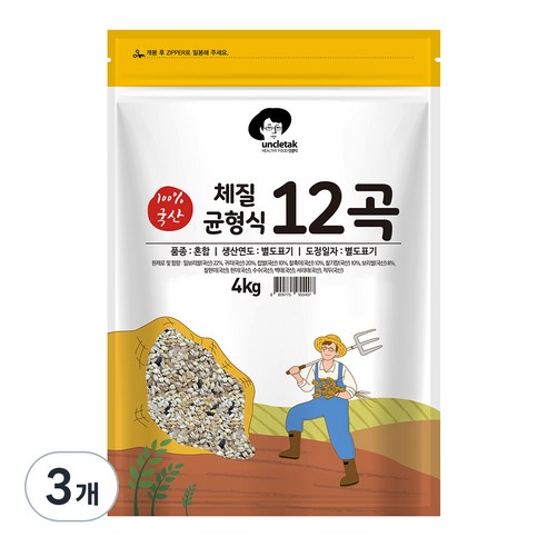엉클탁 체질균형식 12곡, 4kg, 3개