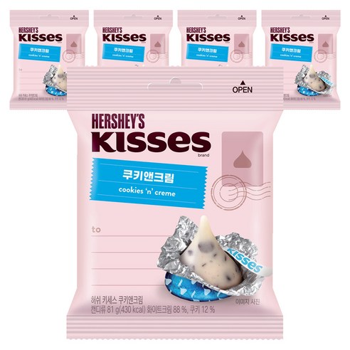 허쉬 키세스봉 쿠키앤크림, 81g, 5개