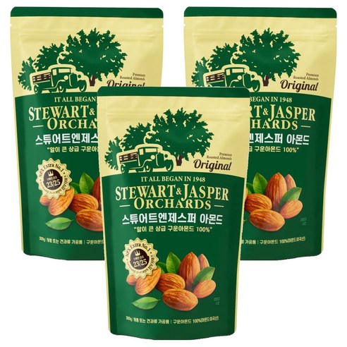 넛츠팜 스튜어트엔제스퍼 구운 아몬드, 300g, 3개