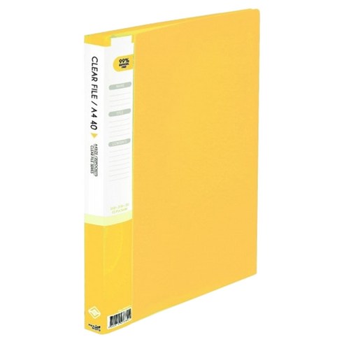 희망사무포인트 A4 클리어 파일, 노랑, 1개