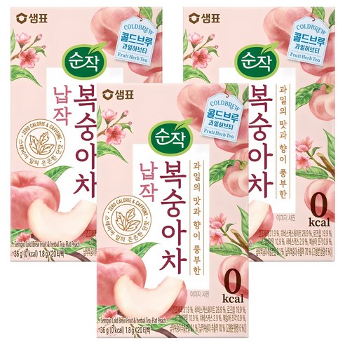 순작 납작복숭아차 티백, 1.8g, 20개입, 3개