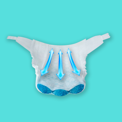 아기의 쾌적한 하루를 위한 스마트한 선택, 팸퍼스 베이비드라이 밴드형 기저귀 4단계