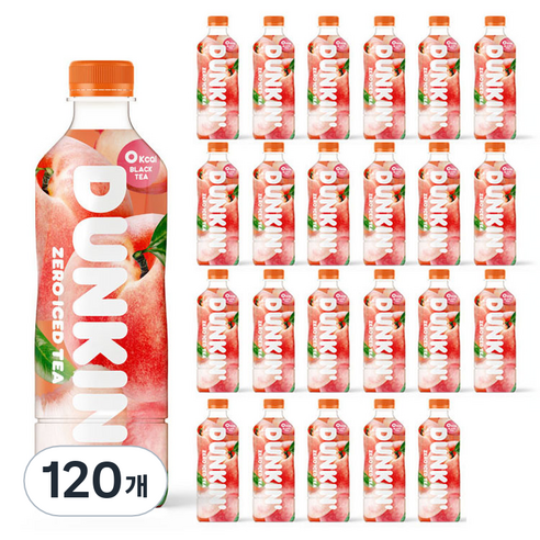 던킨도너츠 제로 아이스티 화이트피치, 120개, 500ml