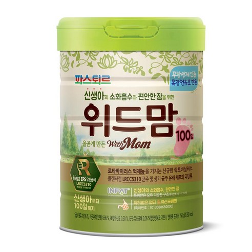 파스퇴르 무항생제원유 위드맘 분유 100일, 750g, 1개