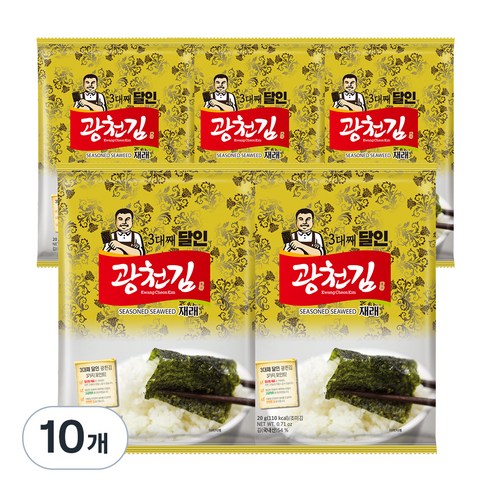 광천김 3대째 달인 재래 전장김, 20g, 10개