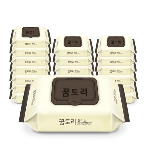 꿈토리물티슈 도톰한 나비의꿈 캡형, 64매입, 20팩
