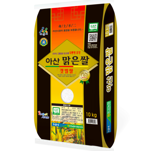 농협 GAP 인증 아산 맑은쌀 특등급, 1개, 10kg