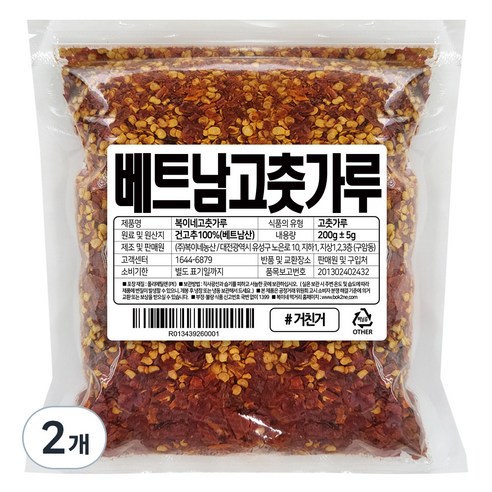 복이네먹거리 베트남 거친 씨고춧가루, 2개, 200g