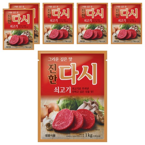 샘표 쇠고기맛이진한다시, 1kg, 6개