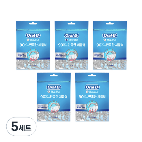 오랄비 C자형 치실, 5세트, 150개입