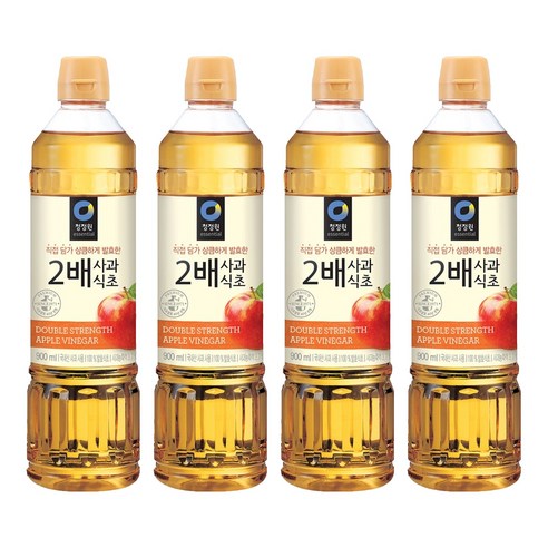 청정원 2배 사과식초, 900ml, 4개