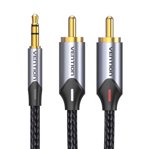 벤션 울트라 직조 3.5mm to 2 RCA 오디오 케이블 혼합색상, BCNBH 2m, 1개
