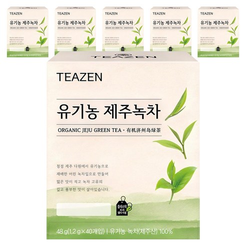 티젠 유기농 제주녹차, 1.2g, 40개입, 6개