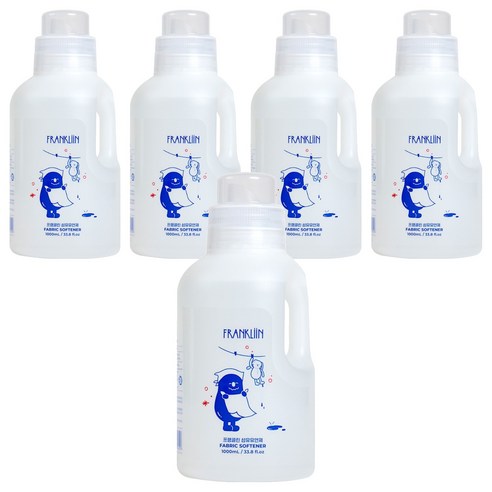 FRANKLIIN 섬유유연제 무향, 1L, 5개