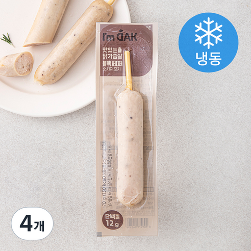 아임닭 맛있는 닭가슴살 블랙페퍼 소시지 꼬치 (냉동), 70g, 4개