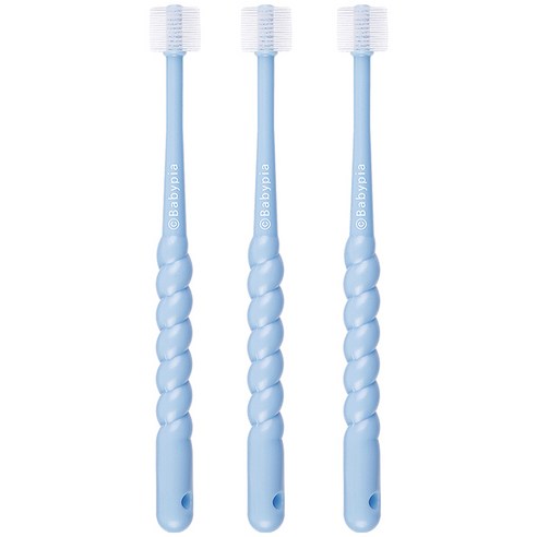 예꼬맘 360도 어린이용 칫솔 2단계, 블루, 3개