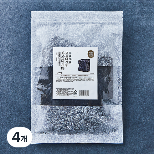 어식백세 국물내기용 사각 다시마, 100g, 4개