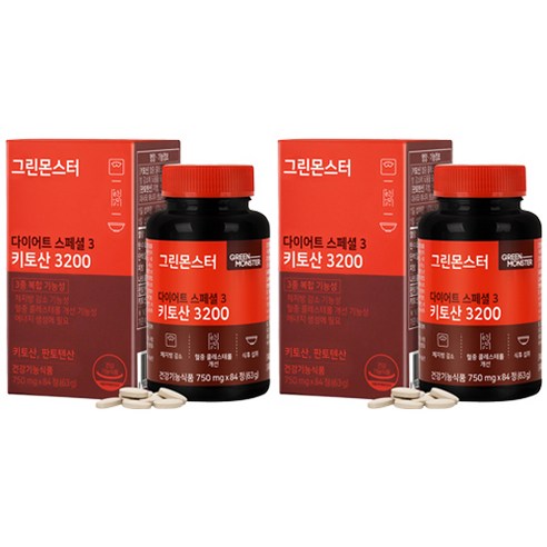 그린몬스터 다이어트 스페셜3 키토산3200, 84정, 63g, 2개