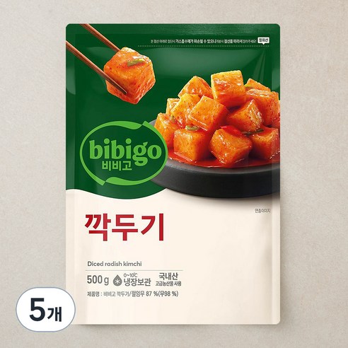 비비고 깍두기, 500g, 5개
