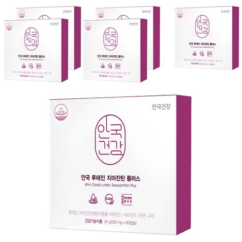 안국건강 루테인 지아잔틴 플러스 영양제, 60정, 6개
