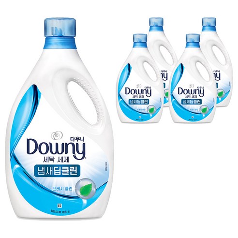 다우니 냄새 딥클린 액상세제 본품 프레시 클린, 3L, 5개