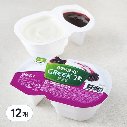 풀무원 그릭콩포트 블루베리 요거트, 140g, 2개입, 6개