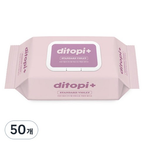 아크솔루션스 디토피플러스 스탠다드 바이올렛 아기물티슈 캡형, 55g, 80매, 50개