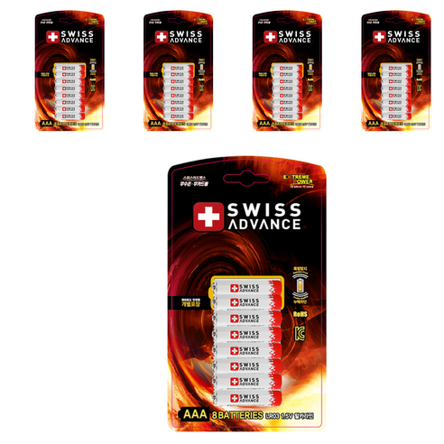 스위스어드밴스 알카라인 AAA 건전지, 8개입, 5개