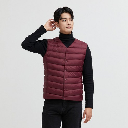 김영주골프 남성용 덕다운 우븐 패딩 베스트 조끼