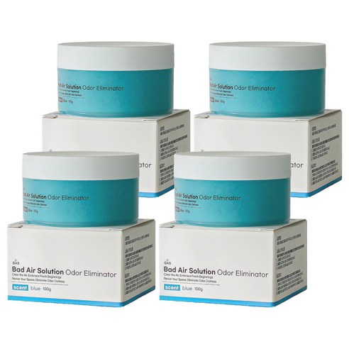 BAS 실내 탈취제 센트 블루 본품, 100g, 4개
