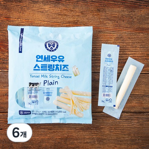 연세우유 스트링치즈, 21g, 10개입, 6개