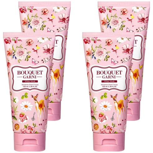 부케가르니 고보습 각질케어 풋크림 화이트머스크, 1개입, 4개, 100ml