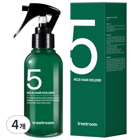 트리트룸 넘버파이브 헤어홀더 미스트, 100ml, 4개