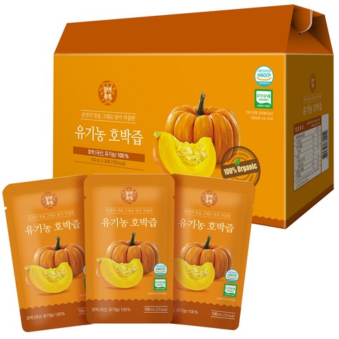 몸애쏙쏙 유기농 호박즙 30p, 100ml, 30개