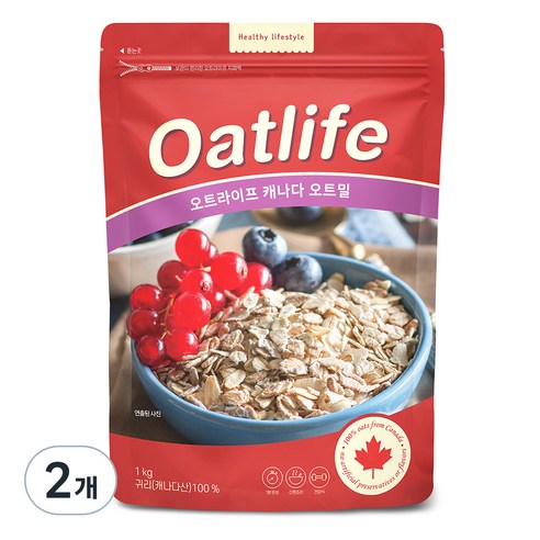 오트라이프 캐나다 오트밀, 1kg, 2개